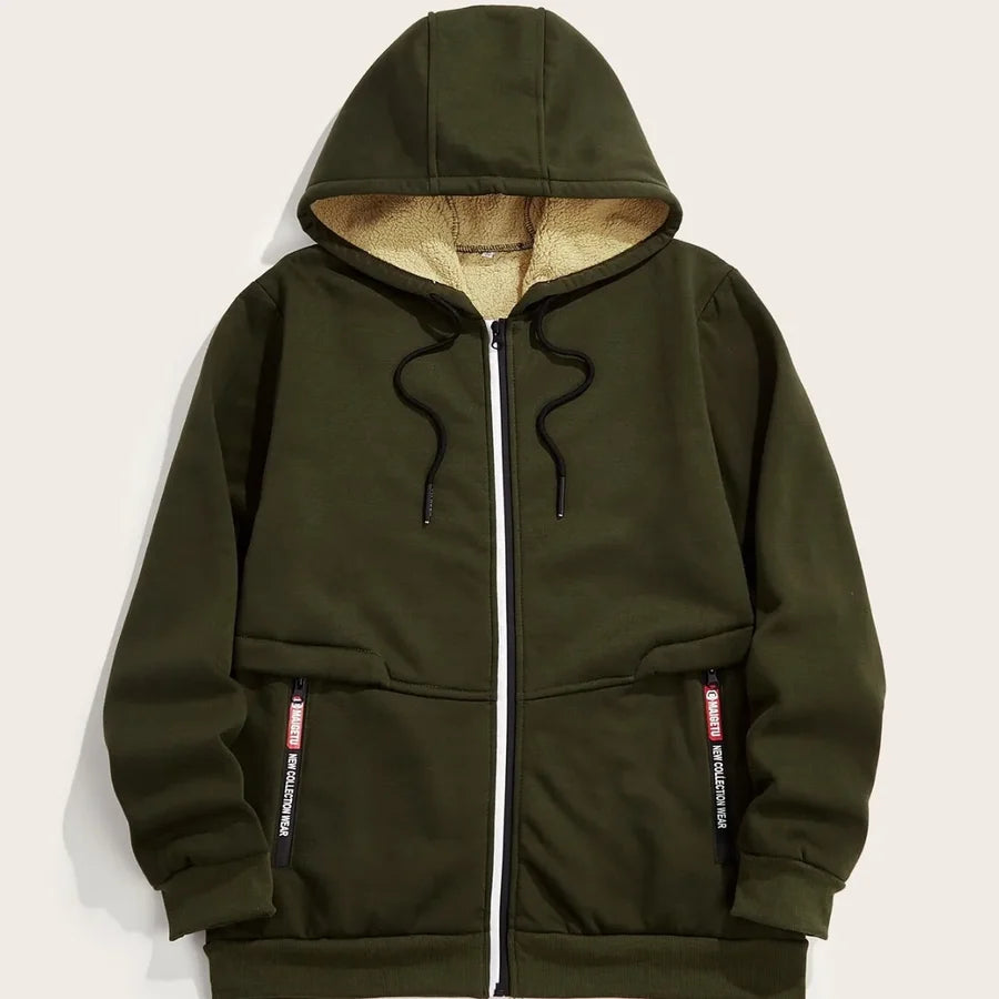 Felpa Oversize con Cappuccio in Pile Caldo